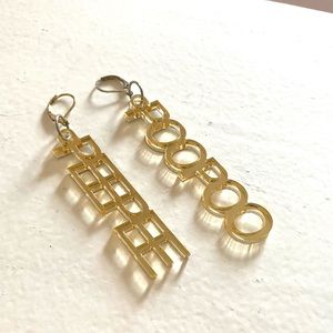 Custom Gold Peepee/Poopoo earrings